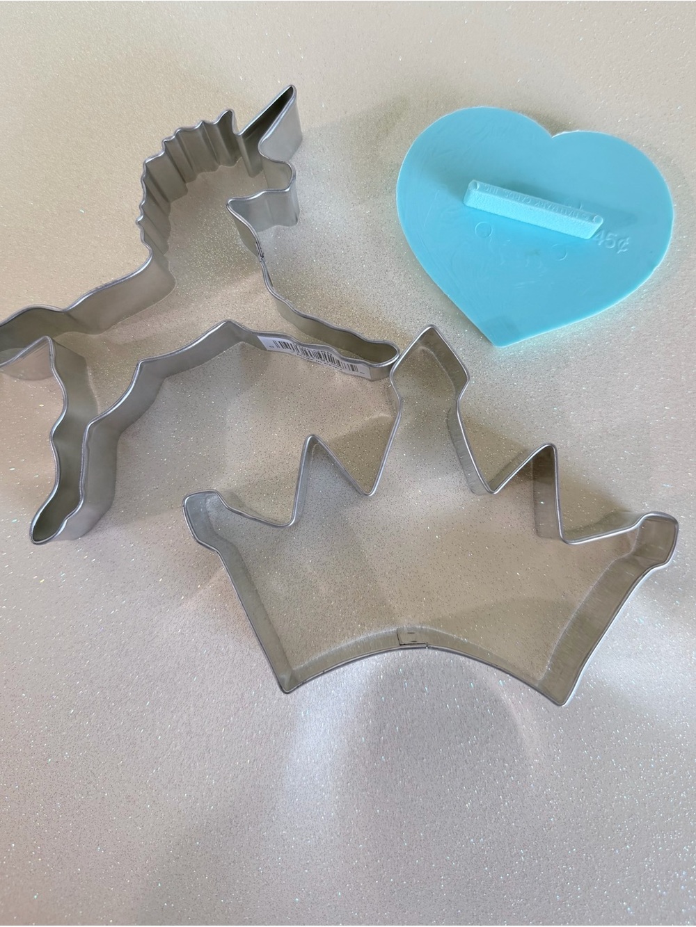 Unicorn Crown & Vintage Be Mine Heart Cookie Cutter Set